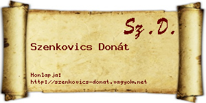 Szenkovics Donát névjegykártya