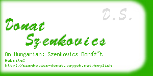 donat szenkovics business card